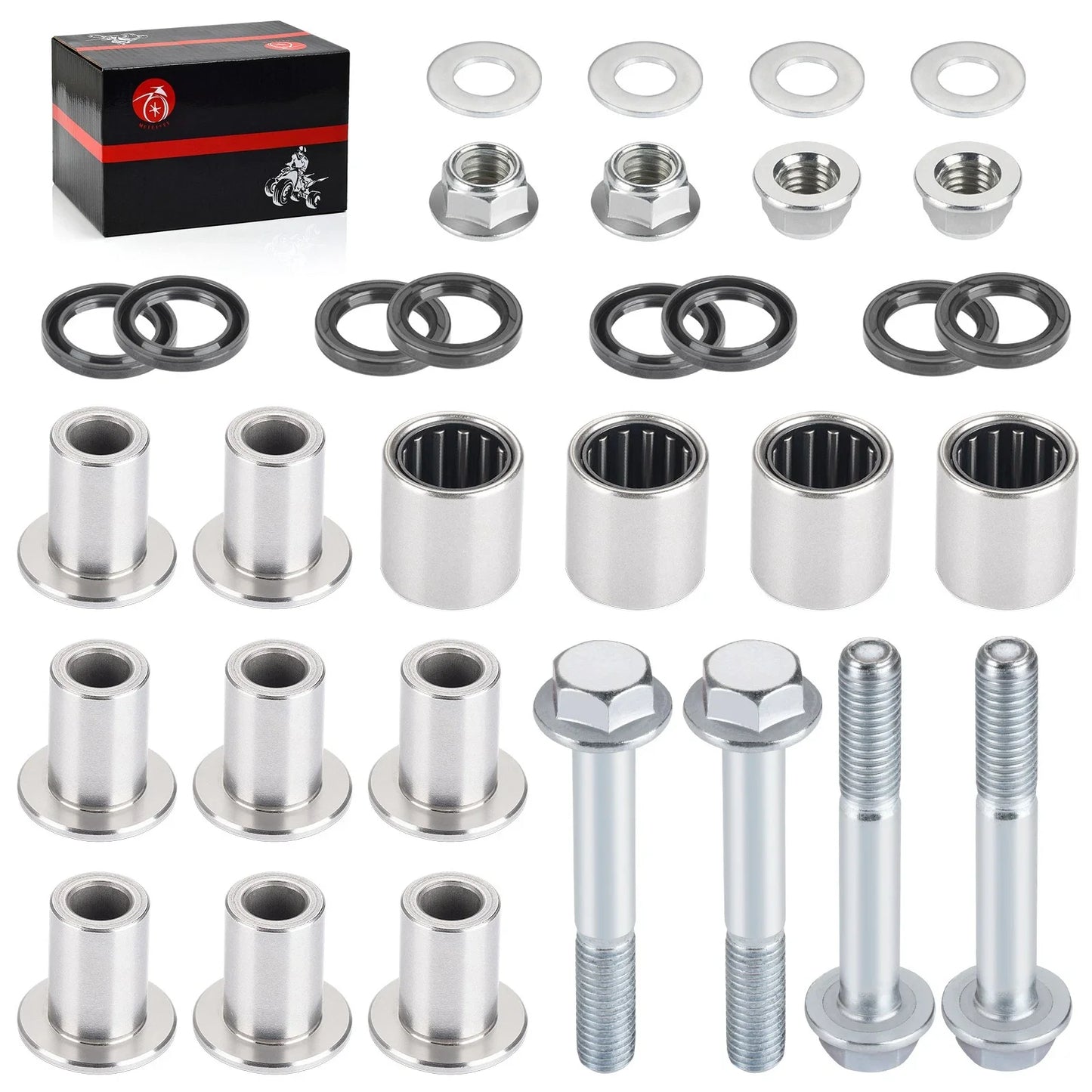 2 x Front Upper A Arm Bushings & Bolts Kit for Kawasaki KFX400 (2003–2006)