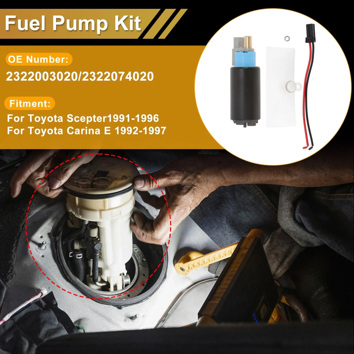 Fuel Pump for Toyota Scepter (1991–1996) Replaces 2322003020