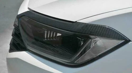 2 x Carbon fiber ABS Headlamps Brow Trim for VW Jetta (2019–2021)