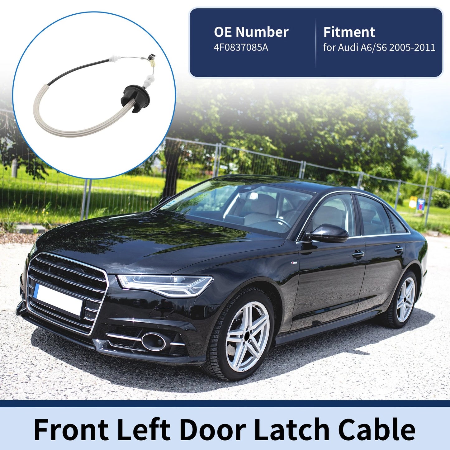 Door Latch Cable No.4F0837085A for Audi A6/S6 (2005–2011) Front Left