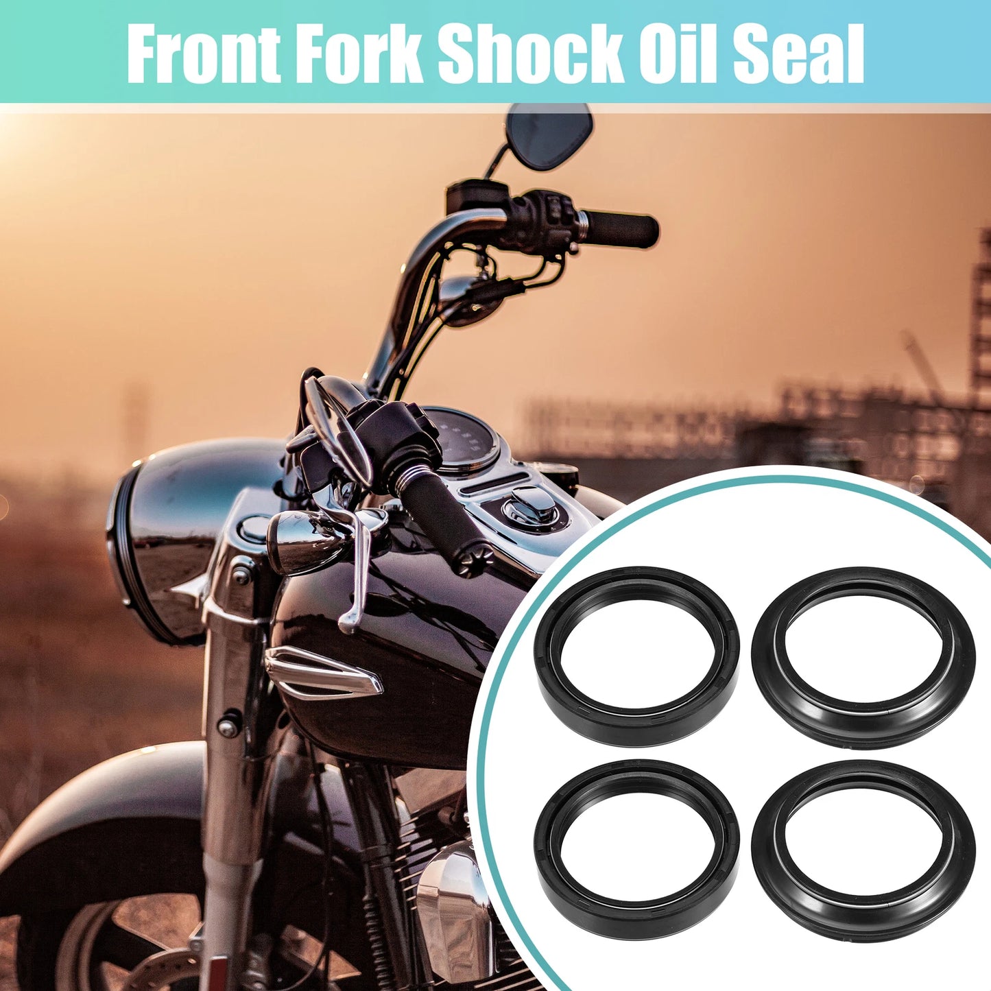 Set of 2 Front Fork Shock Oil Seal & Dust Seal for Kawasaki ZX-6R (2000–2002)