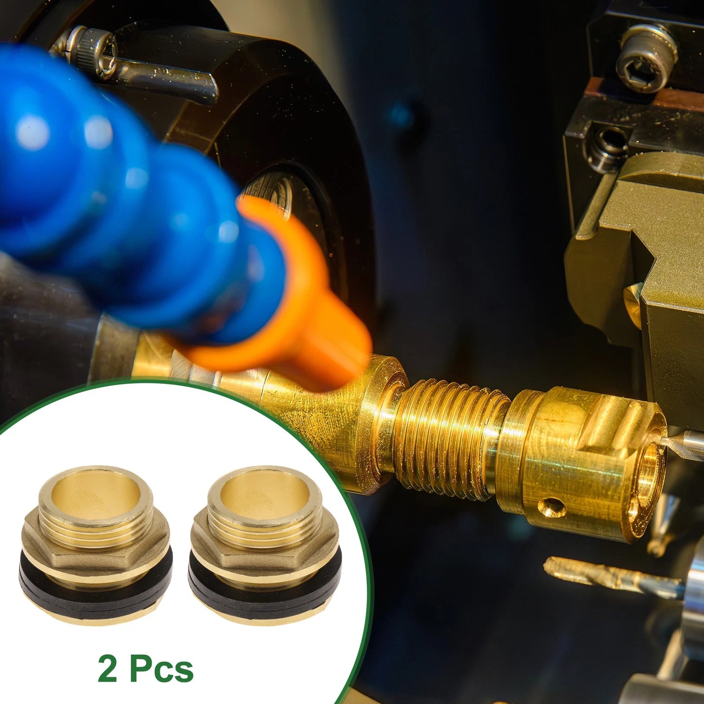 2X Brass Pipe Fittings 1" Male Thread Adapter with Gasket