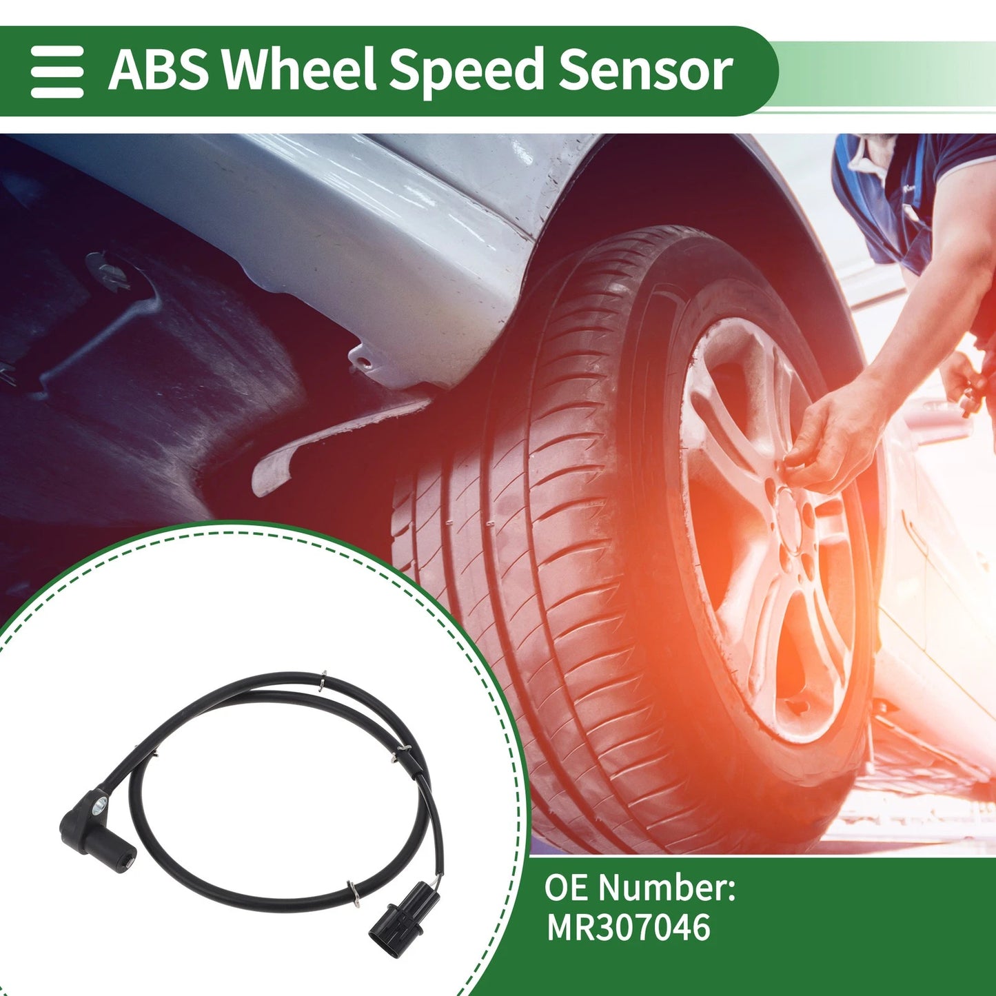 ABS Wheel Speed Sensor MR307046 for Mitsubishi Montero (1992–2000) Front Left