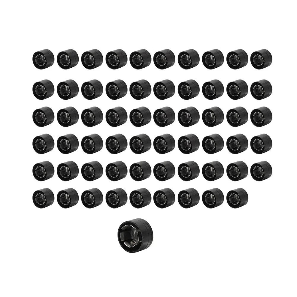 60 x Black Engine Bolt Caps Covers for Harley Evolution Engines (1984-1999)