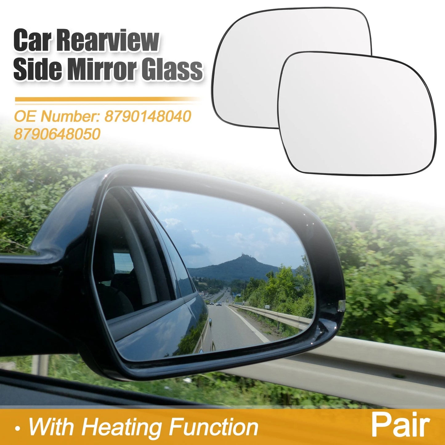 1 Pair Heated Rearview Mirror Glass for Lexus (No. 8790148040/8790648050)