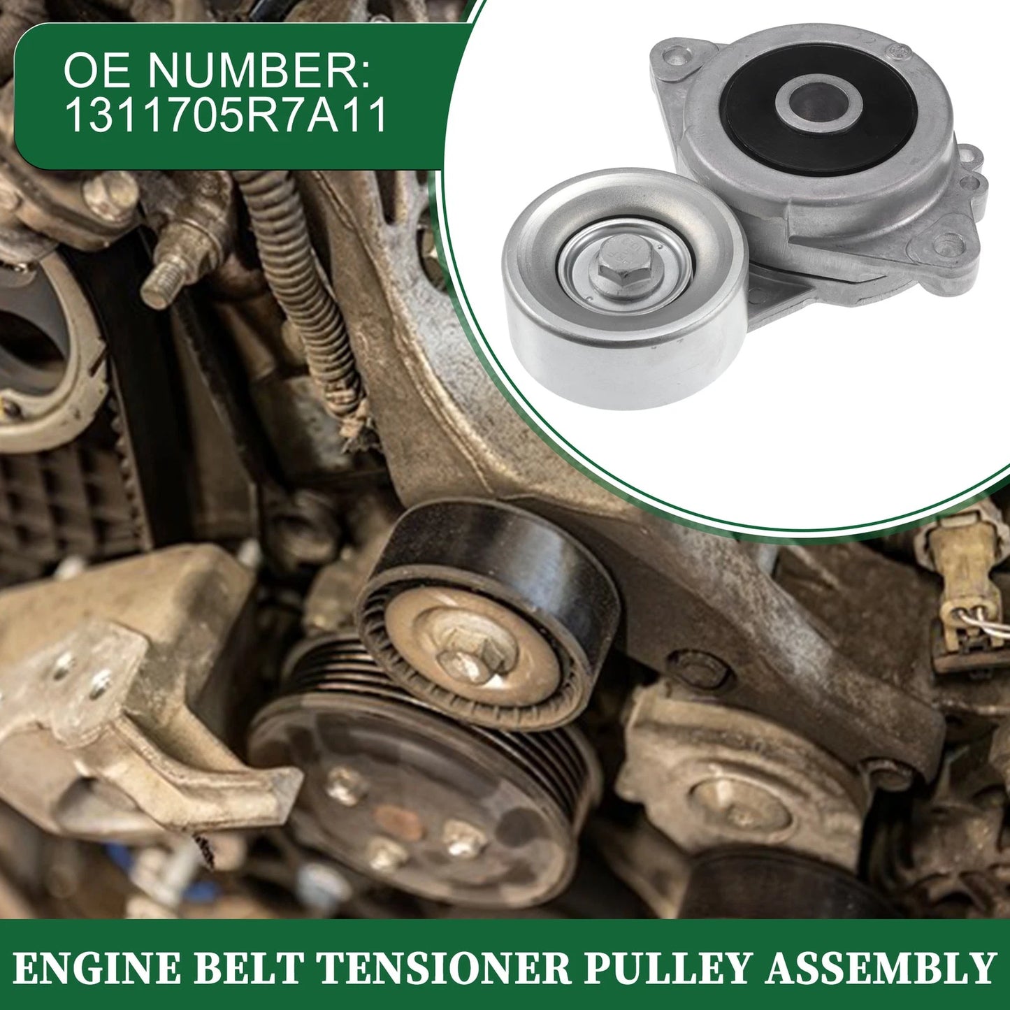 Engine Belt Tensioner Pulley Assembly for Honda Fit (2015–2018) No. 311705R7A11