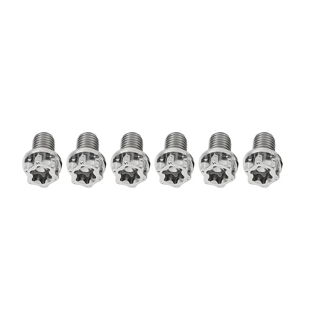 6pcs M8x15mm Titanium Torx Head Flange Bolts for Motorcycle Bike