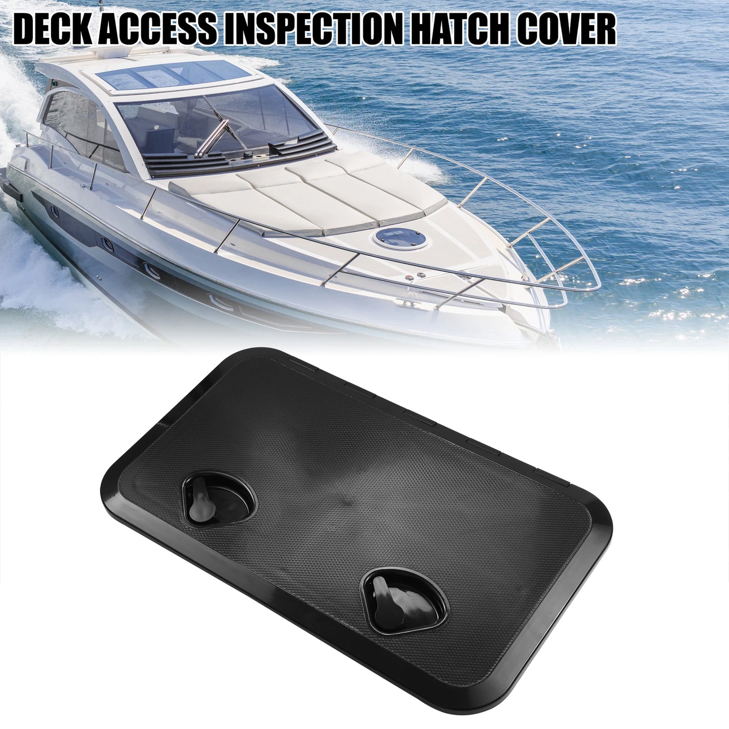 Marine Boat Deck Access Inspection Hatch Cover 23.86" x 13.9" Black