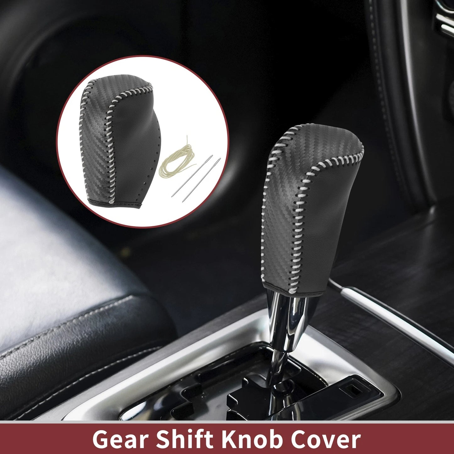 1Pc Gear Shift Knob Cover for Toyota Corolla (2014–2018) Beige Faux Leather