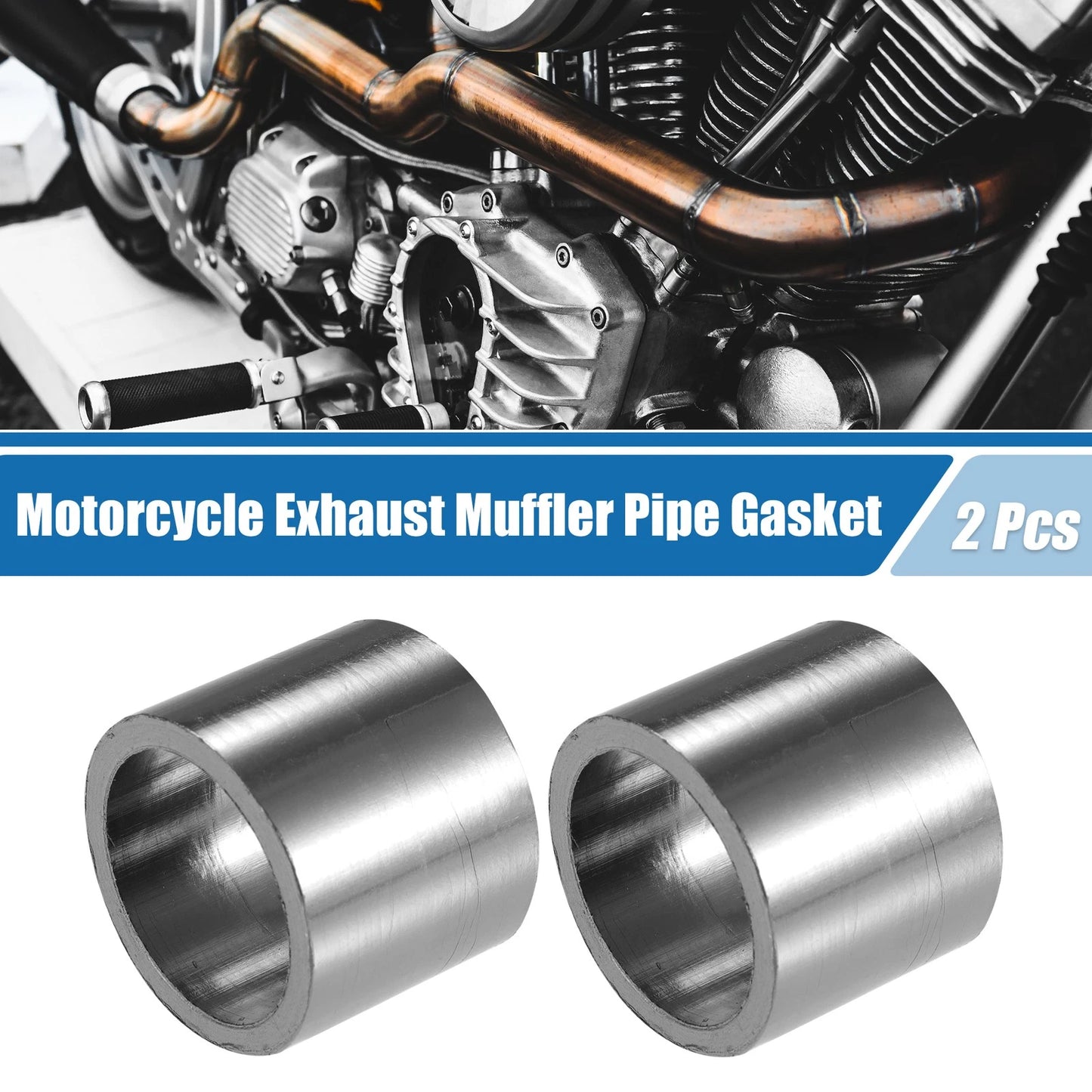 2X Exhaust Muffler Pipe Gasket for Motorcycle (40mm OD)