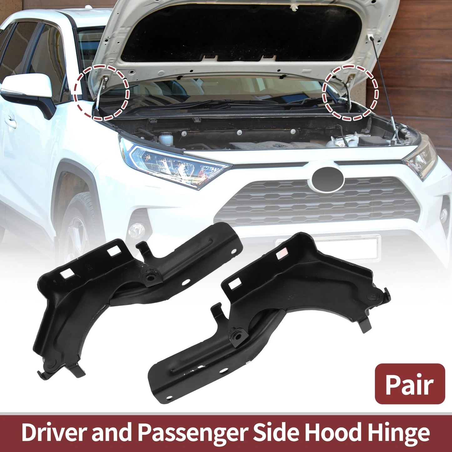 Hood Hinges for Nissan Rogue (2021–2024) 1 Pair No. 654016RA0A