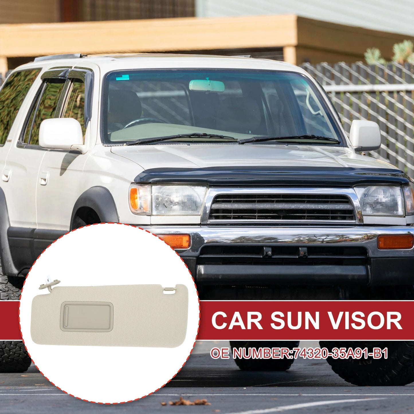 Sun Visor No. 74320-35A91-B1 for Toyota 4Runner (2010–2023) Left Driver Side
