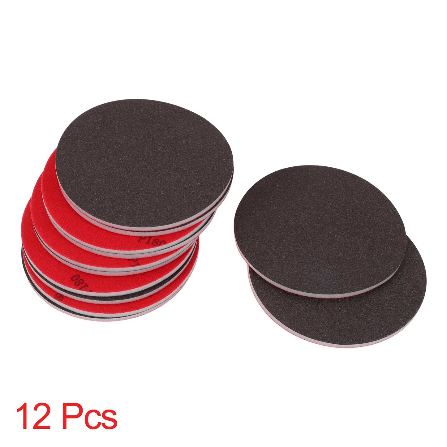 Set of 12 P180 Sanding Sponge Pads for Automotive Finishing (Washable, Reusable)
