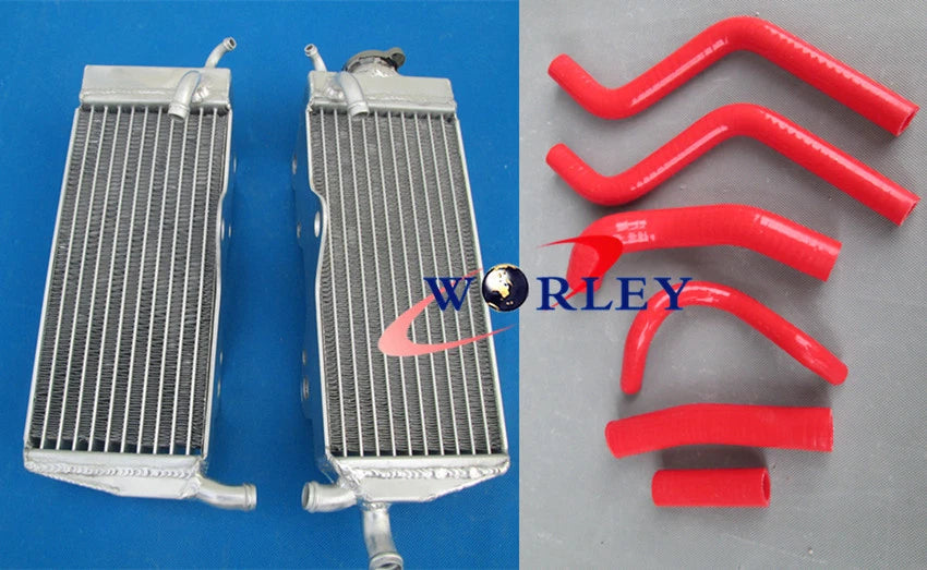 Aluminum Radiator with Red Hoses for Honda CR250R (1988–1989)