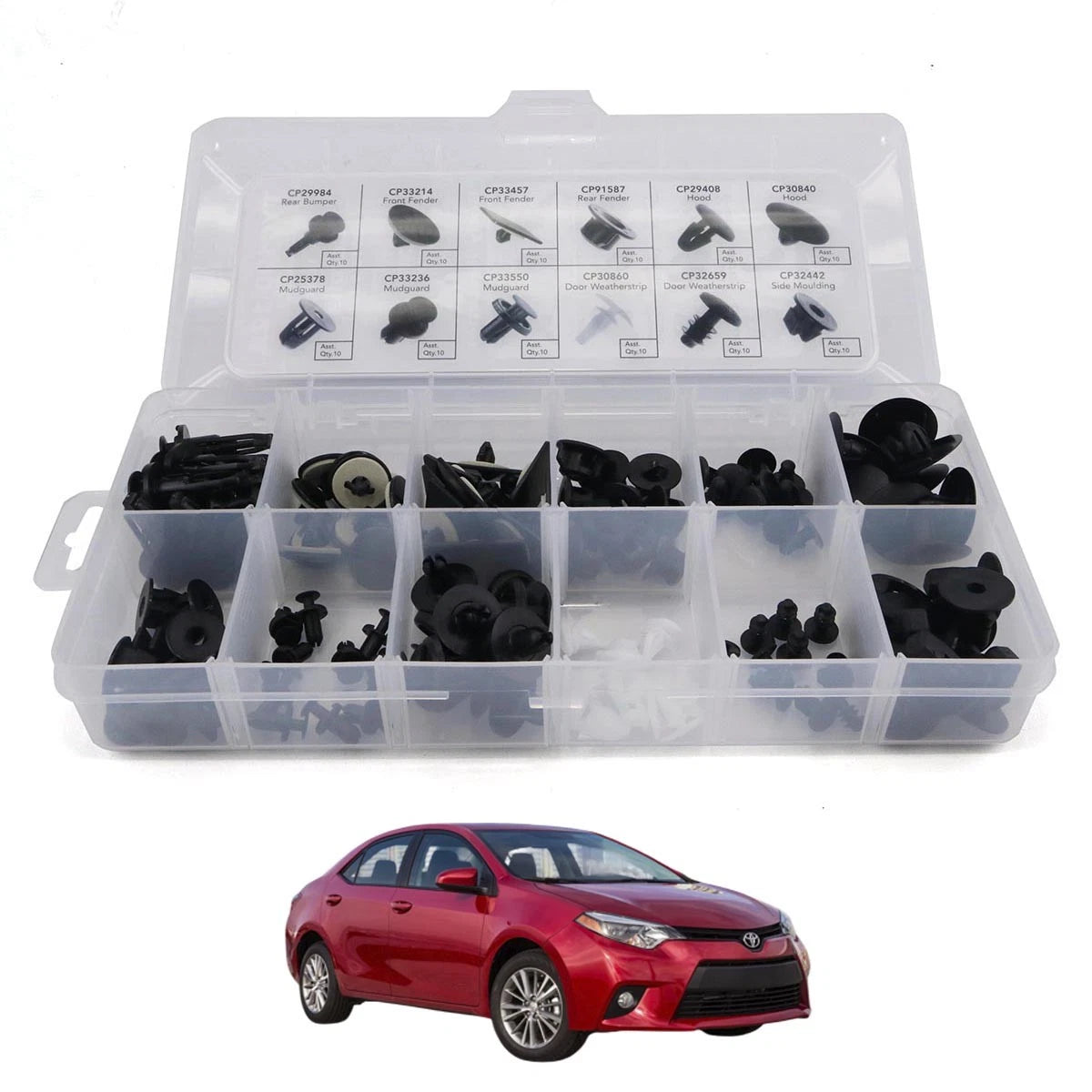 Set of 4 Bumper Retainer Clips for Toyota Corolla (2015–2023)