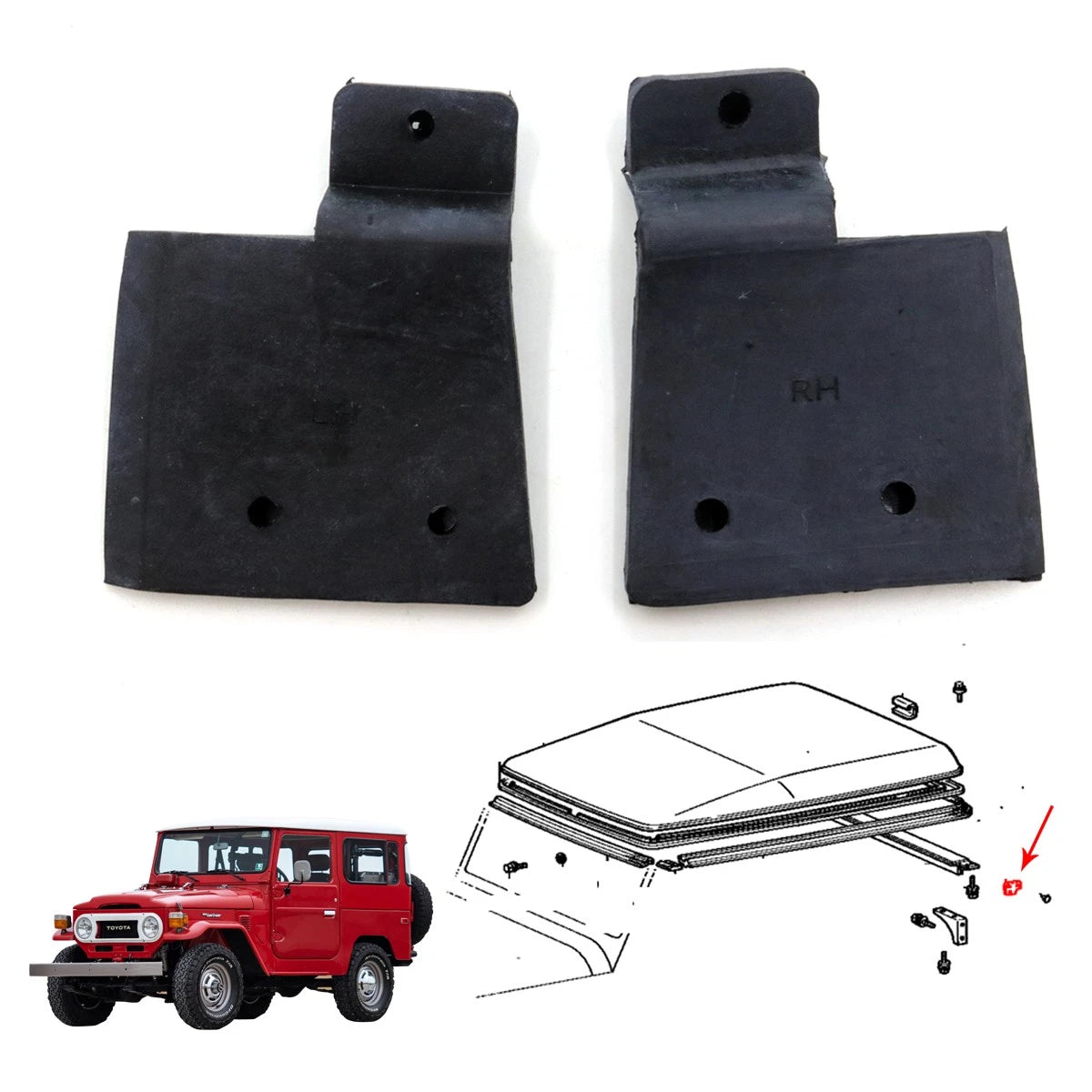 Roof Spacer Drip Rubber Trim for Toyota Land Cruiser BJ40 BJ42 FJ40 FJ45 HJ47 (1975–1984)