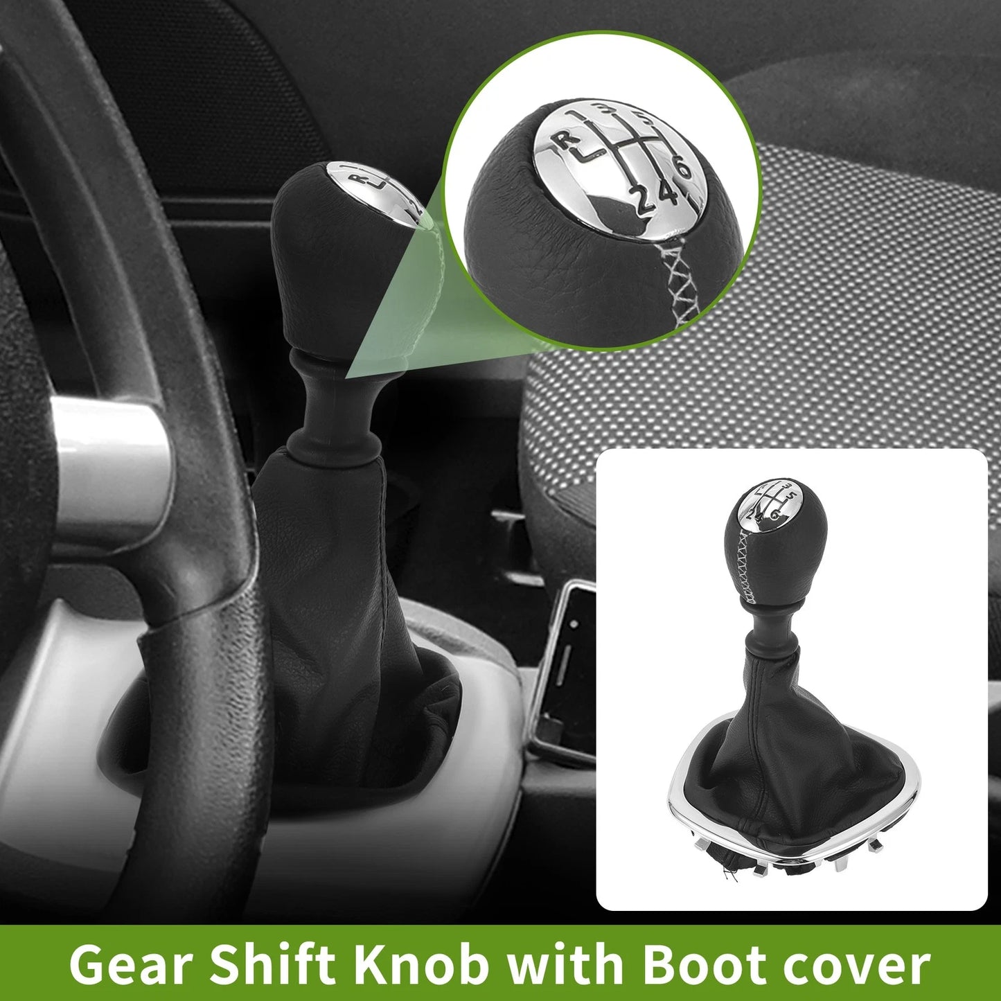 6 Speed Gear Shift Knob with Cover for Fiat Talento (2016–2023)