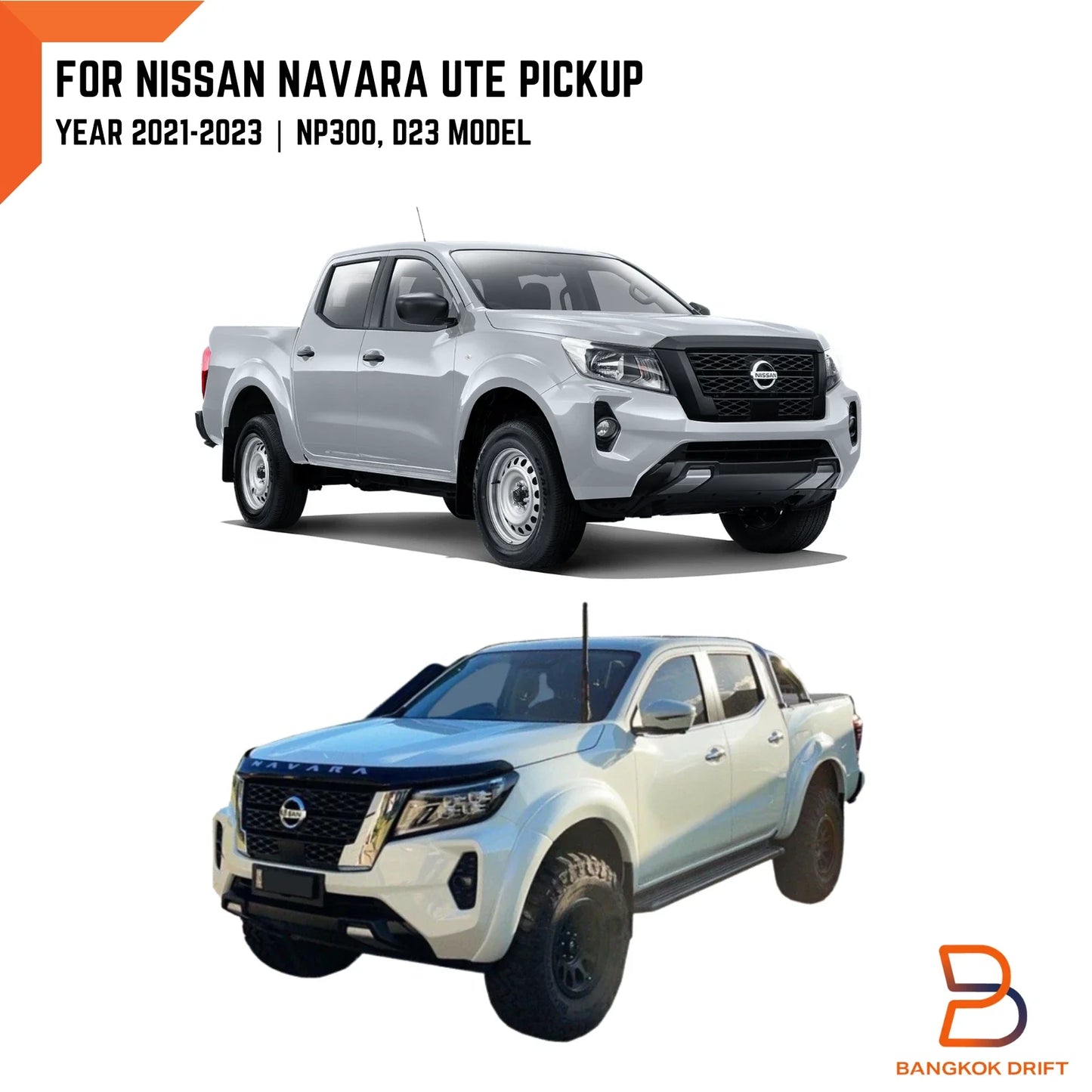 GREY K21 Fender Flare Arch for Nissan Navara NP300 D23 (2021-2023)
