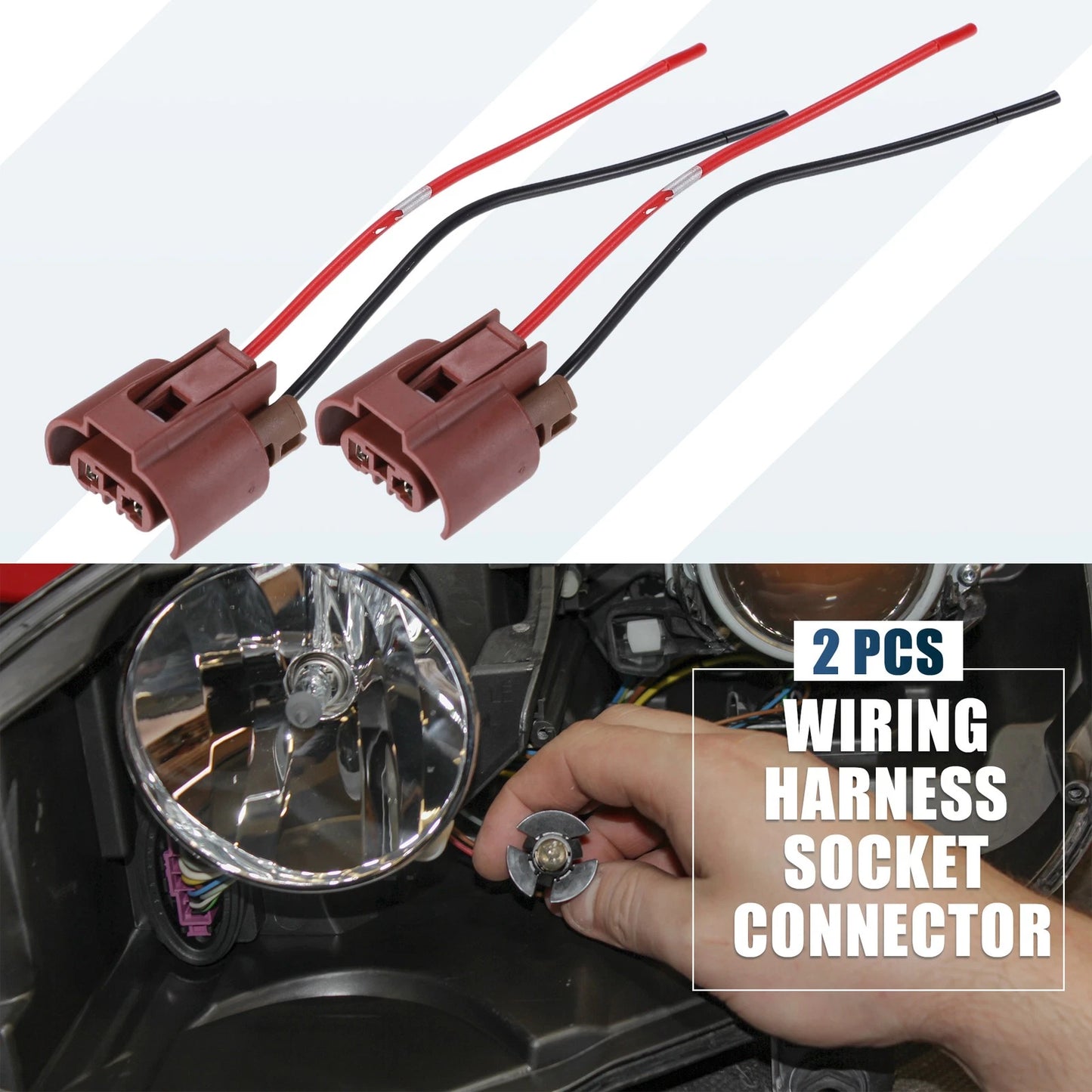 Set of 2 Wiring Harness Sockets for Halogen Headlights Fog Lights 9012 9006