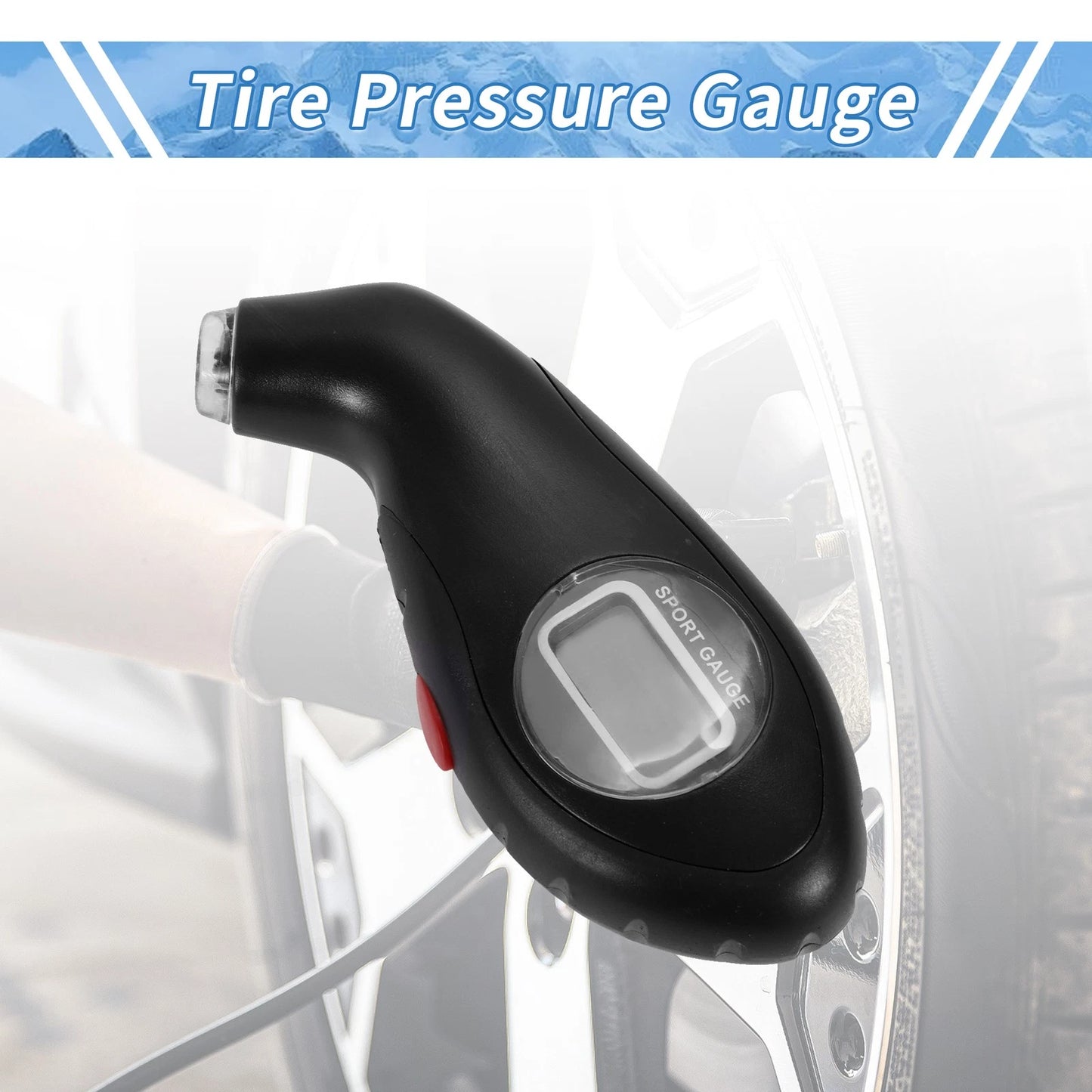 Tire Pressure Gauge 0-140psi with LED Lights for Tires