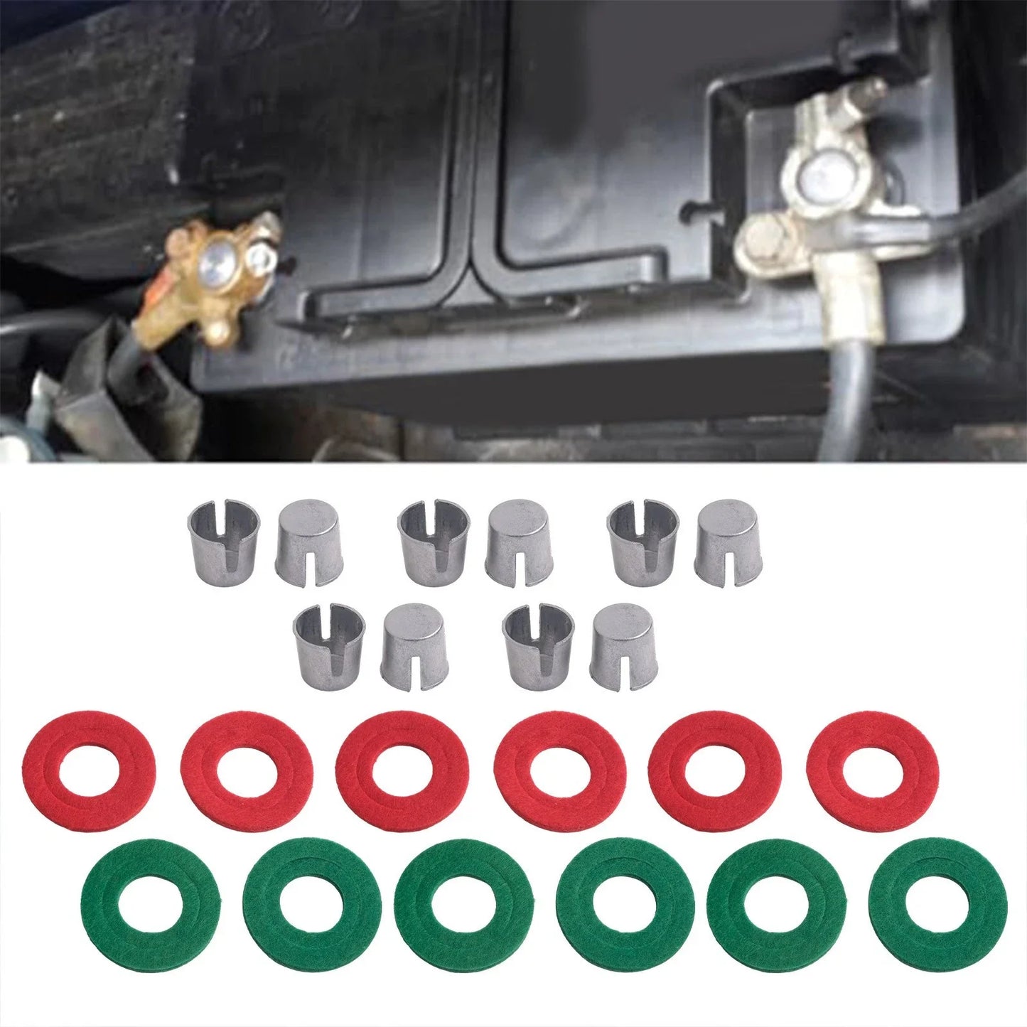 24PCS Car Battery Terminal Shims with Washers for PROTECTION