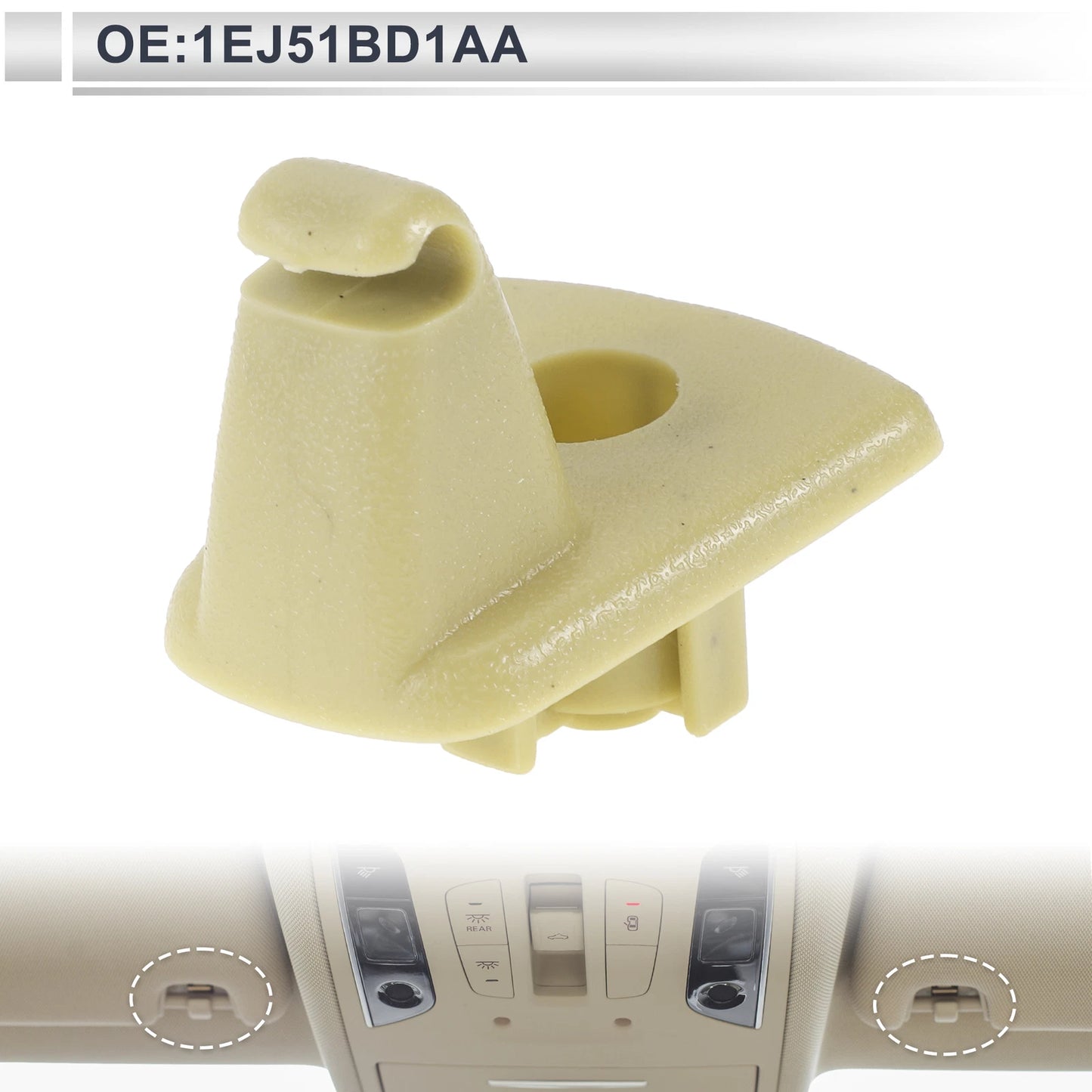 Sun Visor Holder Clip for Chrysler 300, Dodge Charger (No. 1EJ51BD1AA) Beige