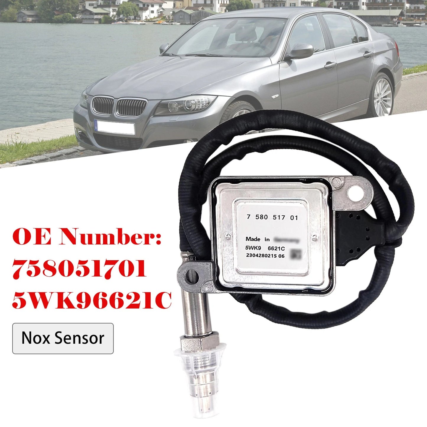 Nox Sensor 758051701 5WK96621C for BMW E81 E87 E90 E91 E92 E93 (2007–2013)