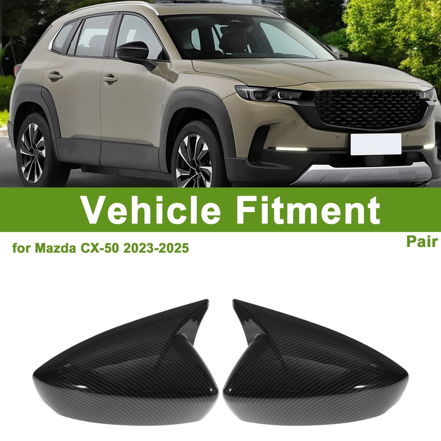 1 Pair Side Mirror Cover Caps for Mazda CX-50 (2023–2025)