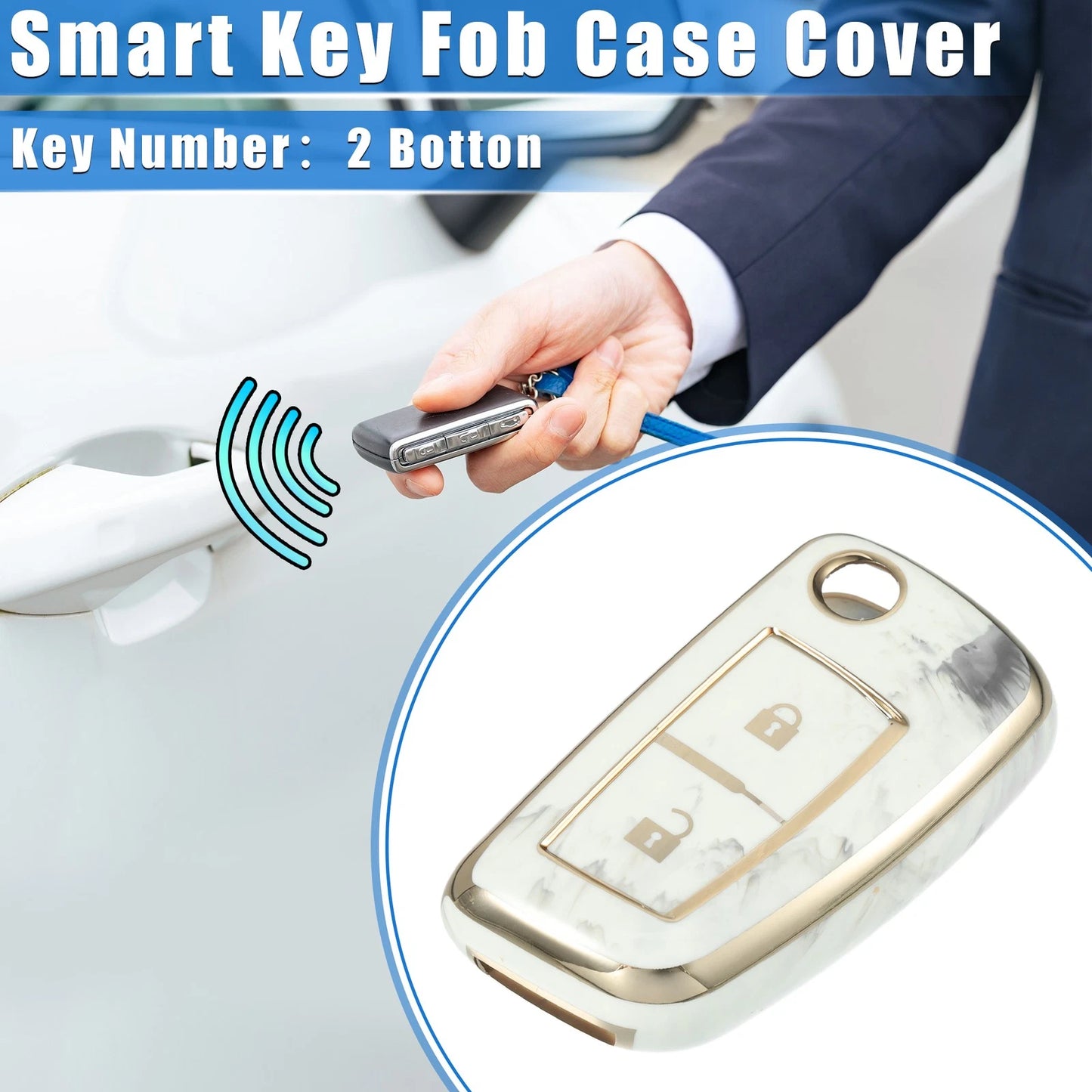 2X Smart Key Fob Case Cover for Nissan Rogue Frontier (2014–2021) TPU Gray