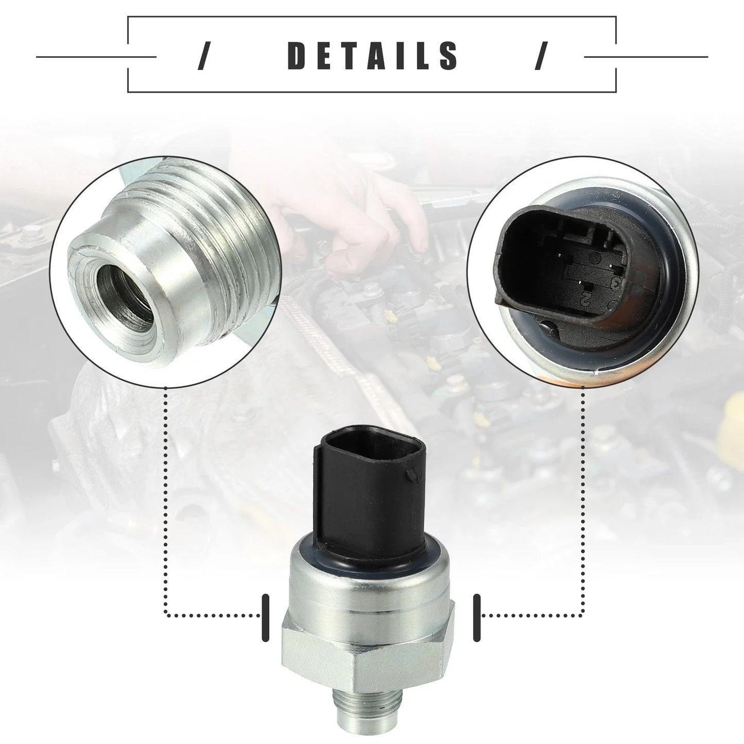 Engine Oil Pressure Sensor Base Metal for BMW M3 Black Silver Tone