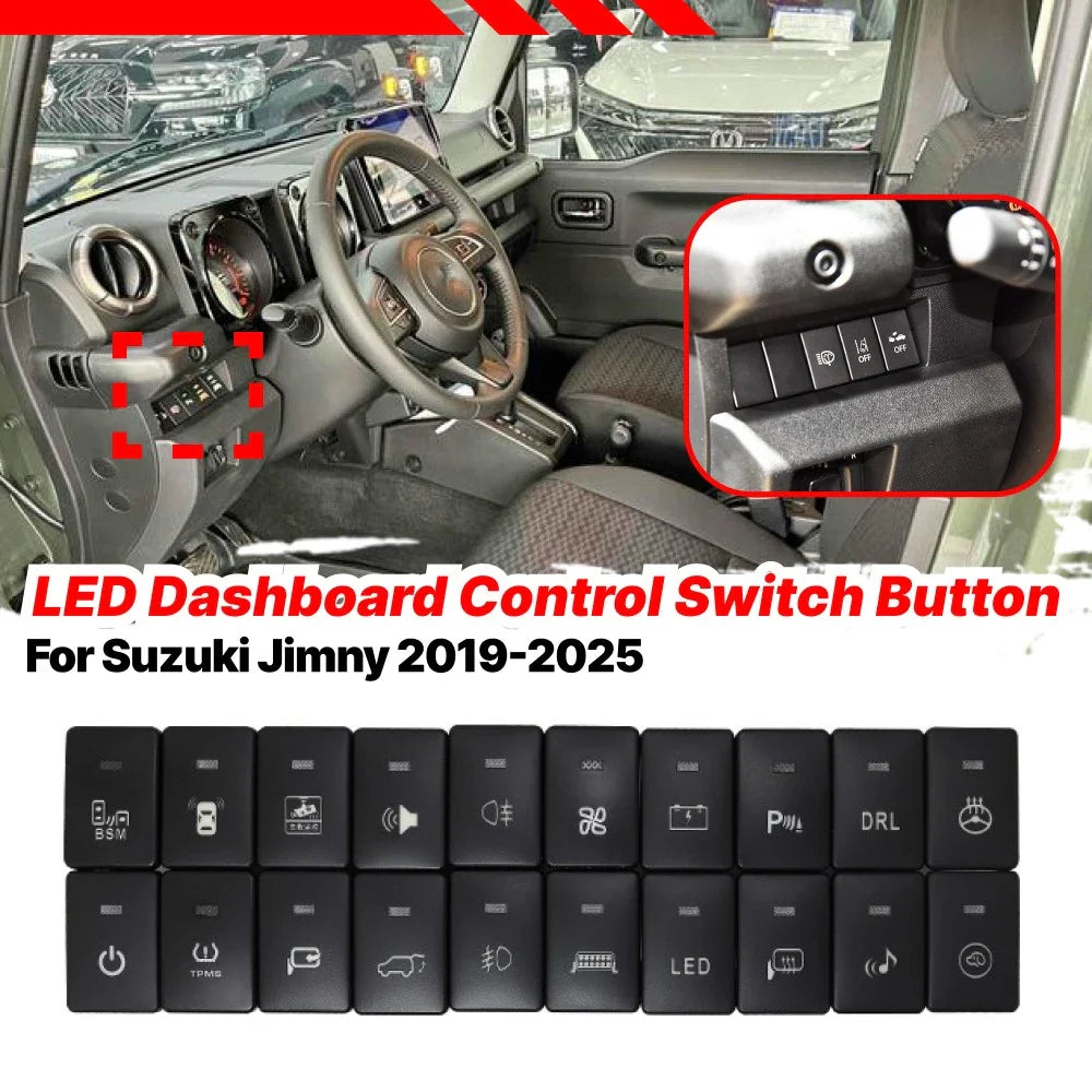 Latching LED Blue Dashboard Switch Button for Suzuki Jimny (2019–2025)