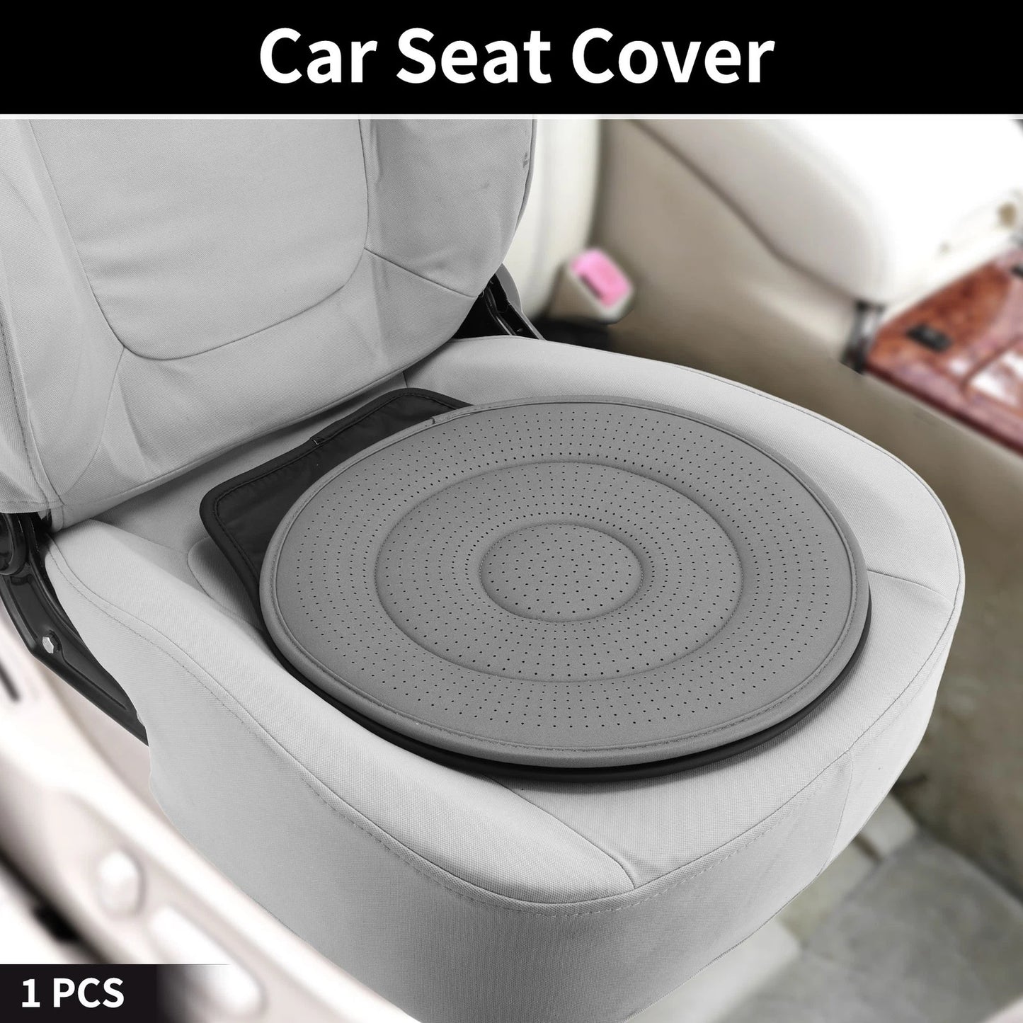 Car Bottom Seat Pad Cover for Universal Fit (1 Pc) Gray Cotton