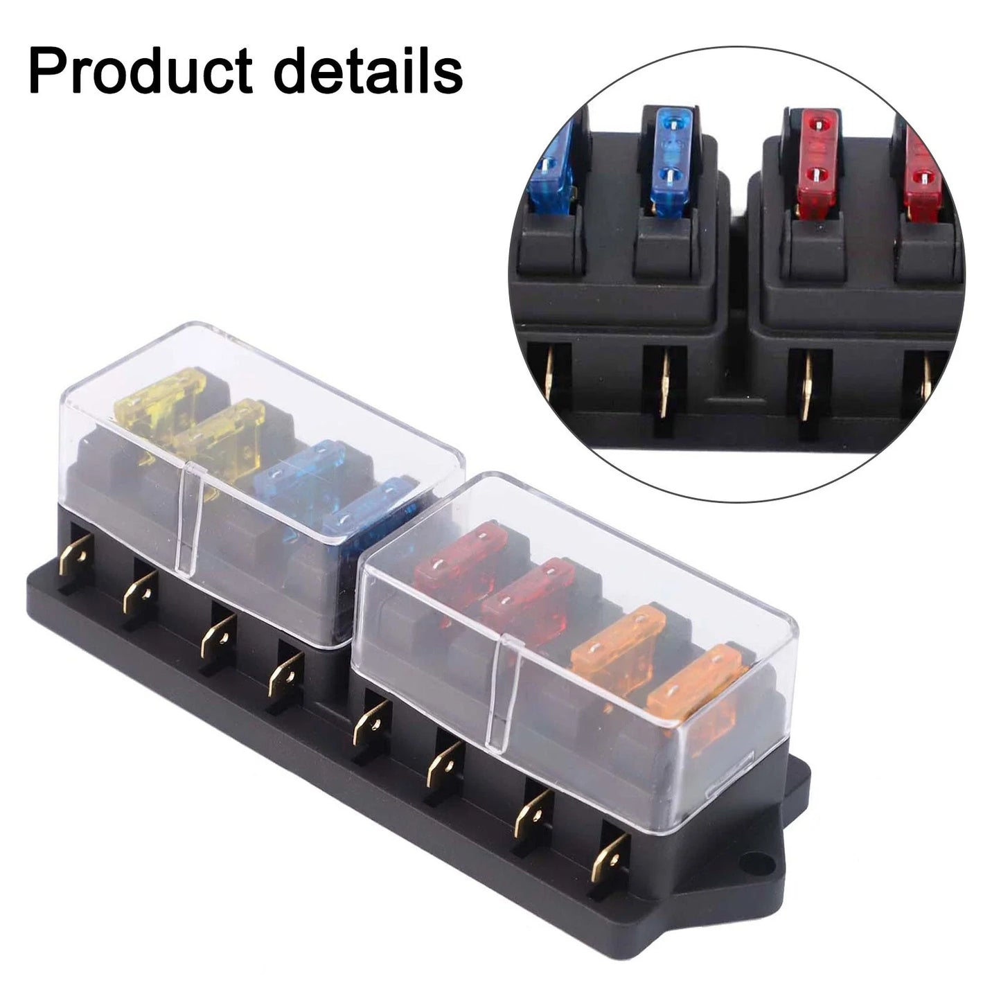 Compact 8 Way Fuse Box Holder LED Circuit for Car