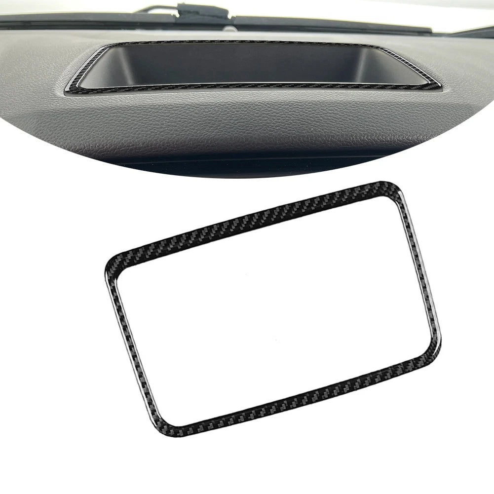 Carbon Fiber Black Dashboard Storage Box Cover Trim for Ford Ranger (2019–2022)