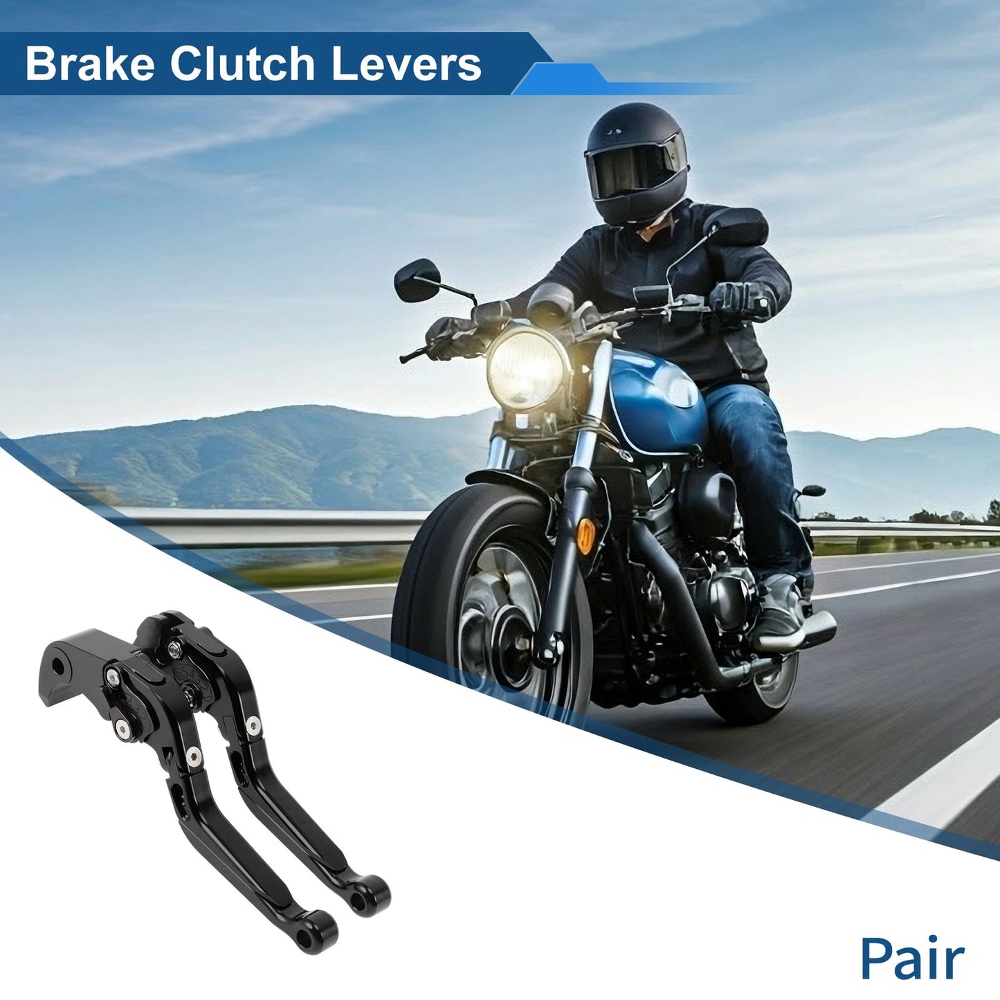 Short/Long Brake Clutch Levers for Suzuki GSXR600 (2006–2025) - Solid Black Pair