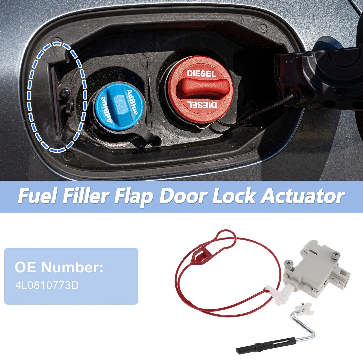Fuel Filler Flap Door Latch Lock Actuator Motor for Audi Q7 (2006–2015)