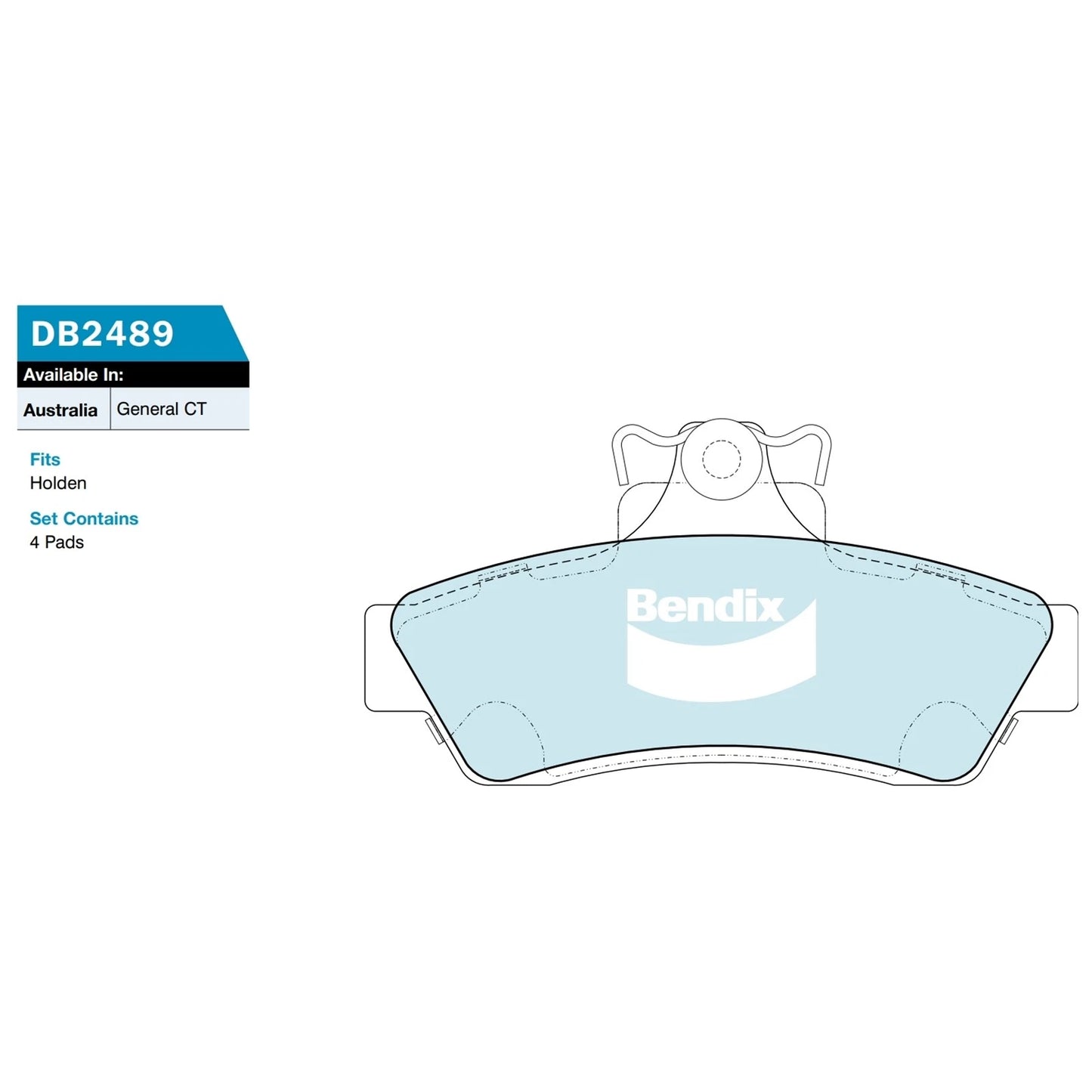 Set of 4 Bendix Rear Disc Brake Pads for Holden Crewman (2003–2007)