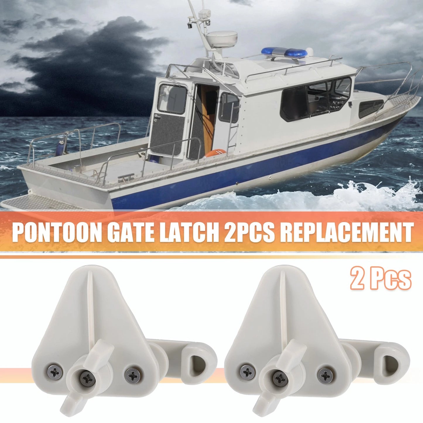 2pcs Pontoon Boat Gate Latches for 1-1.25 Inch Square Frames
