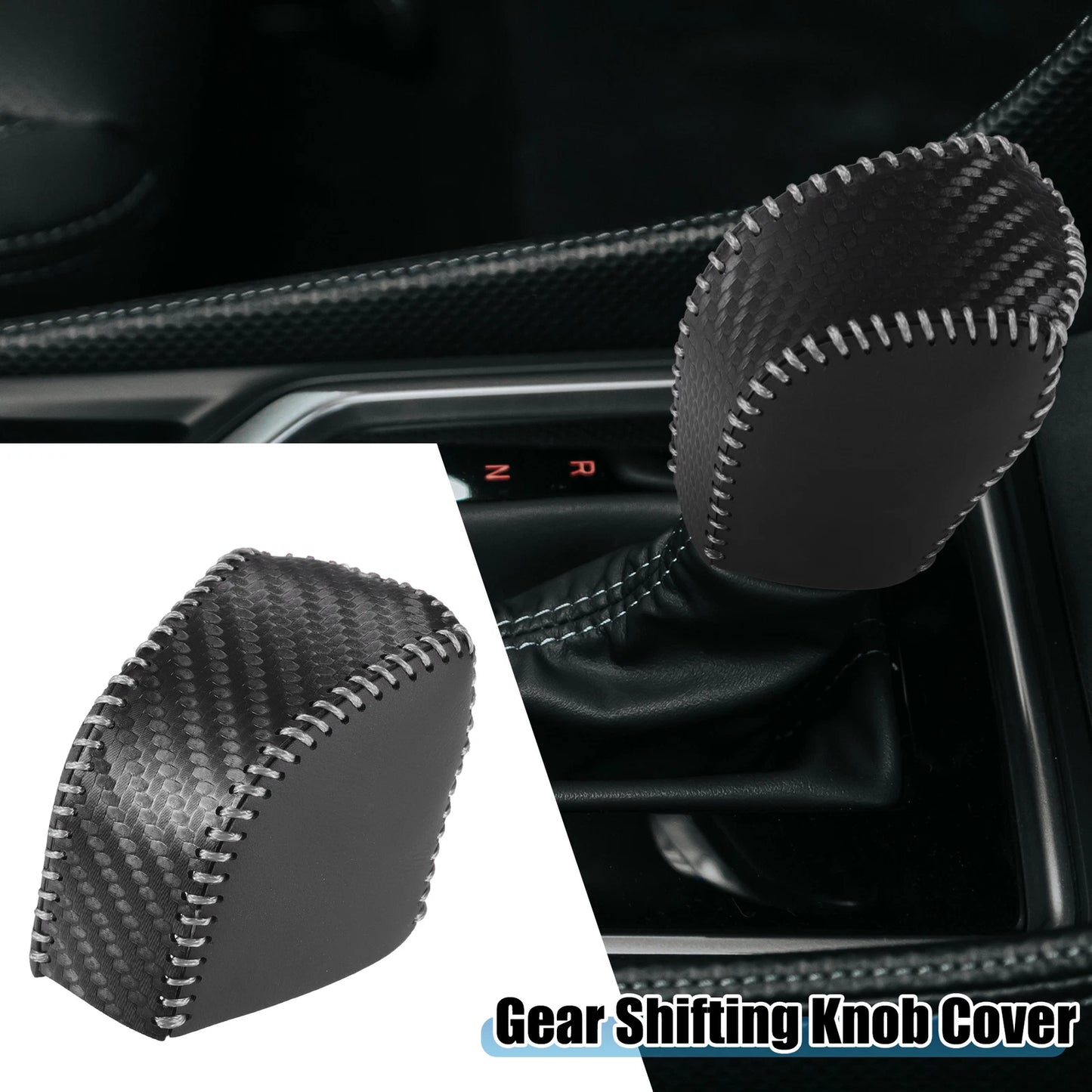 Auto Gear Shifting Knob Cover for Lexus NX250 (2022–2023) Black Gray Stitches