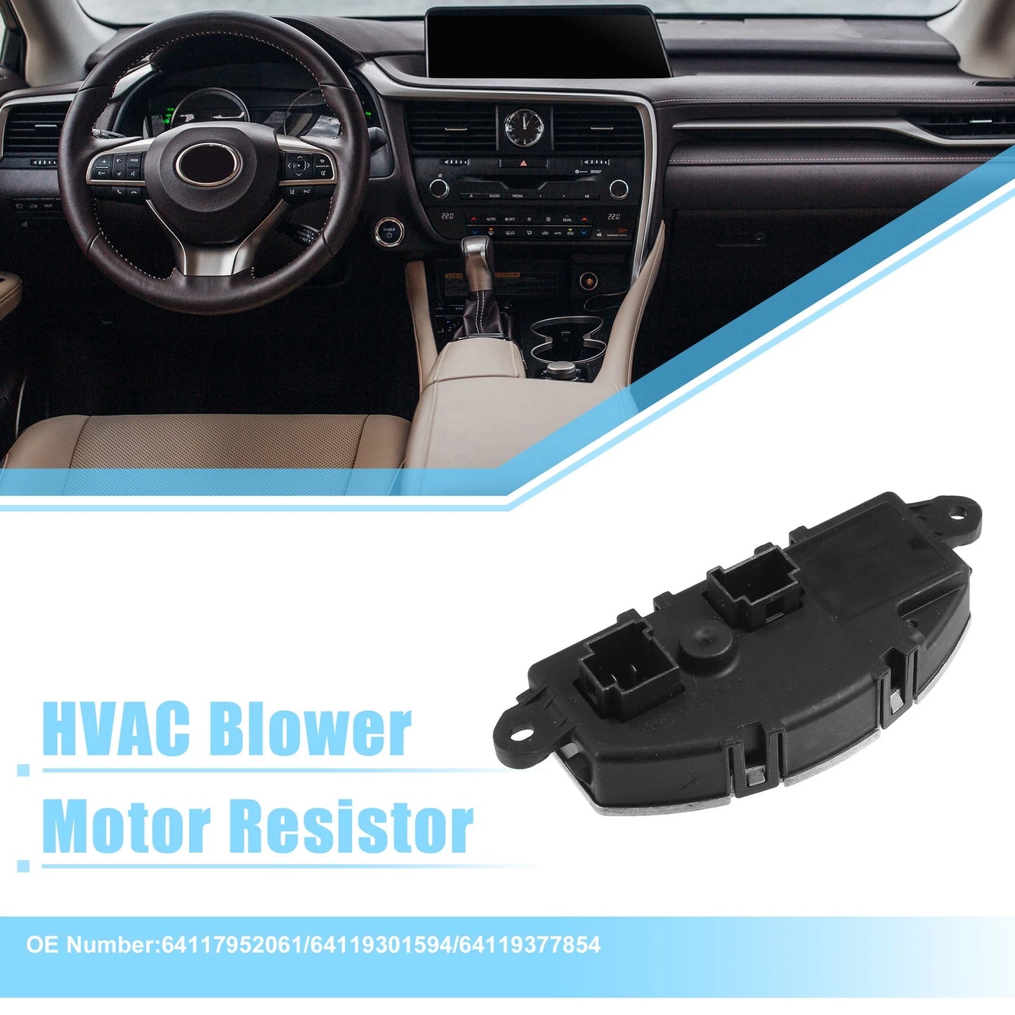 HVAC Heater Blower Motor Resistor for BMW X1 (2016–2022) No. 64117952061