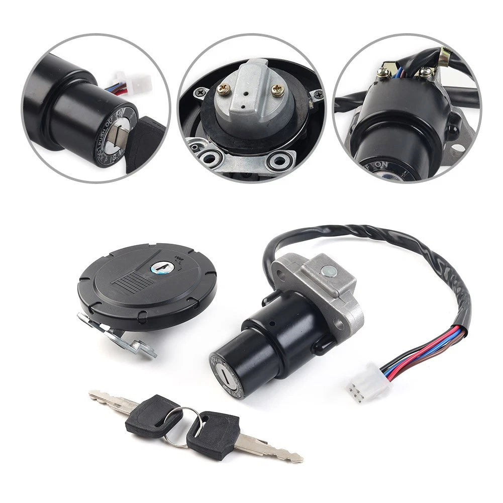 Ignition Switch & Fuel Gas Cap Lock Set w/Keys for Kawasaki KLR650 (1987–2018)