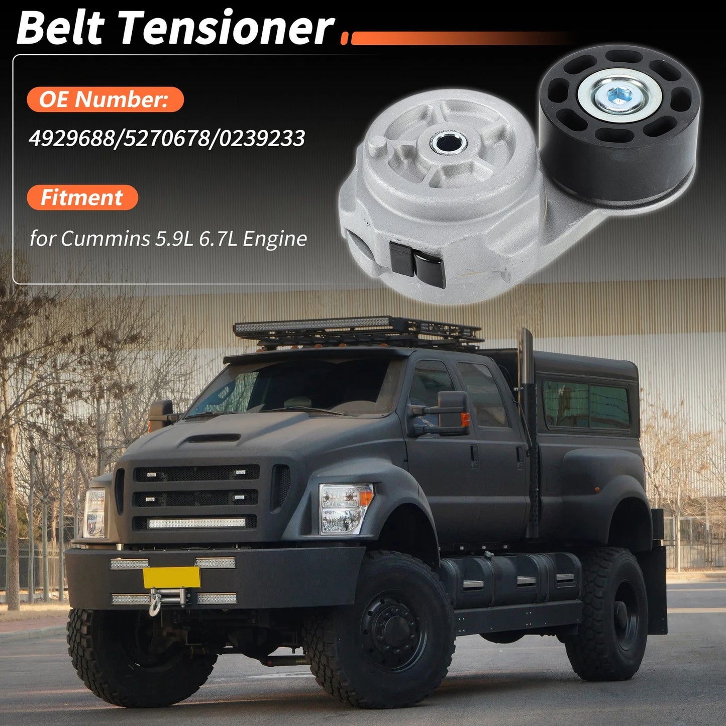 Drive Belt Tensioner Pulley for Ford F650 F750 Freightliner B2 M2 (No. 4929688)
