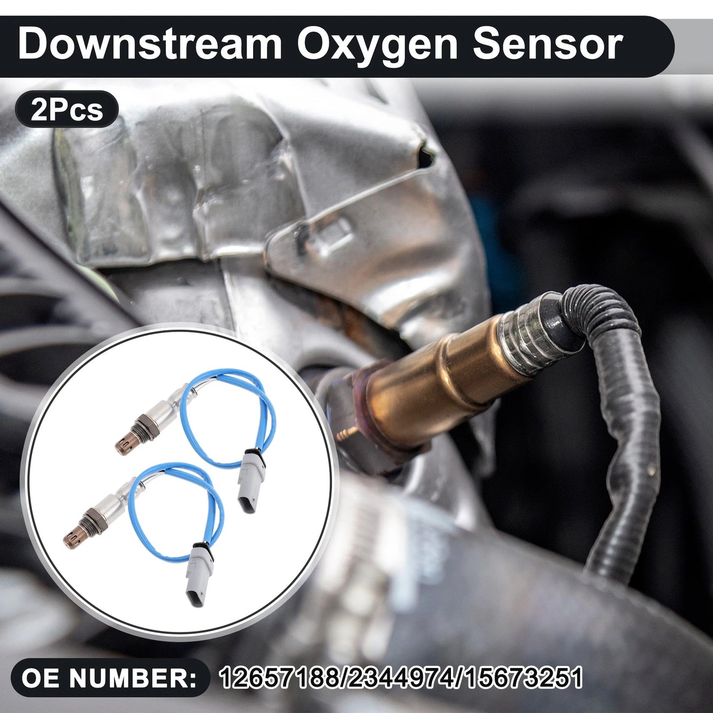 Set of 2 Downstream Oxygen Sensors for Chevrolet Silverado 1500 (2014–2017) No. 12657188