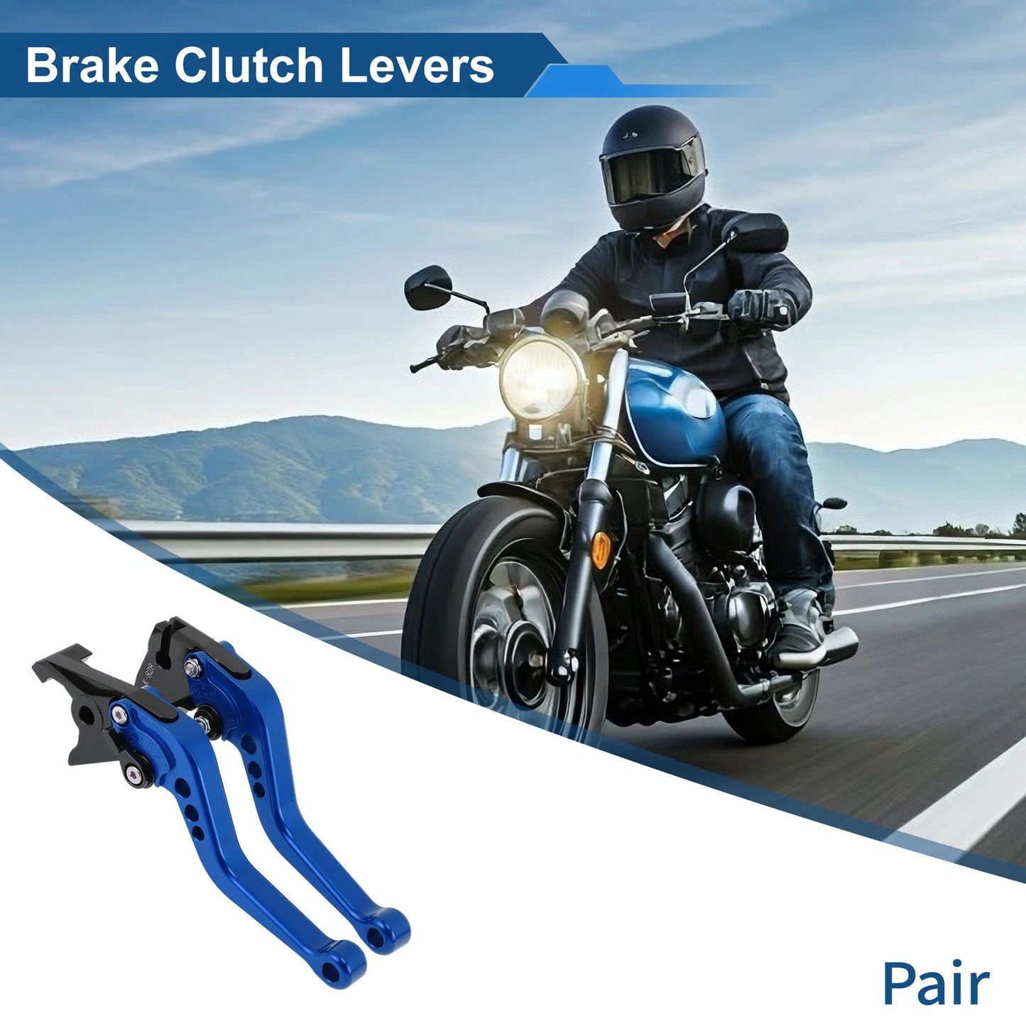 Adjustable Short Brake Clutch Levers for Kawasaki ZX6R/ZX636R/ZX6RR (2000–2004) Blue