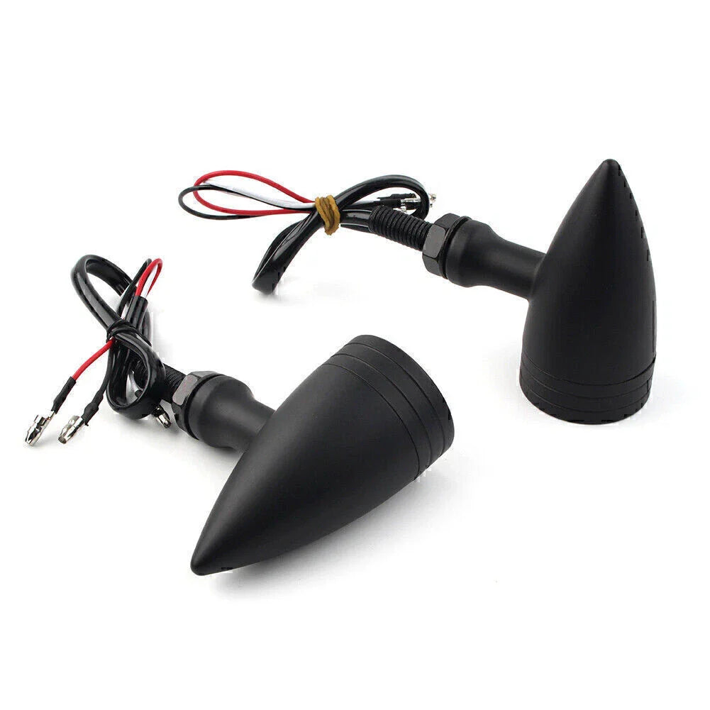 Black 10mm LED Turn Signal Lights Pair for Harley Honda