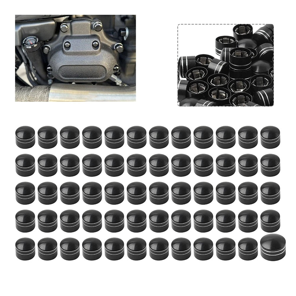 60X Engine Screw Cap Bolt Cover Kit for Harley Touring Road Street Glide Softail