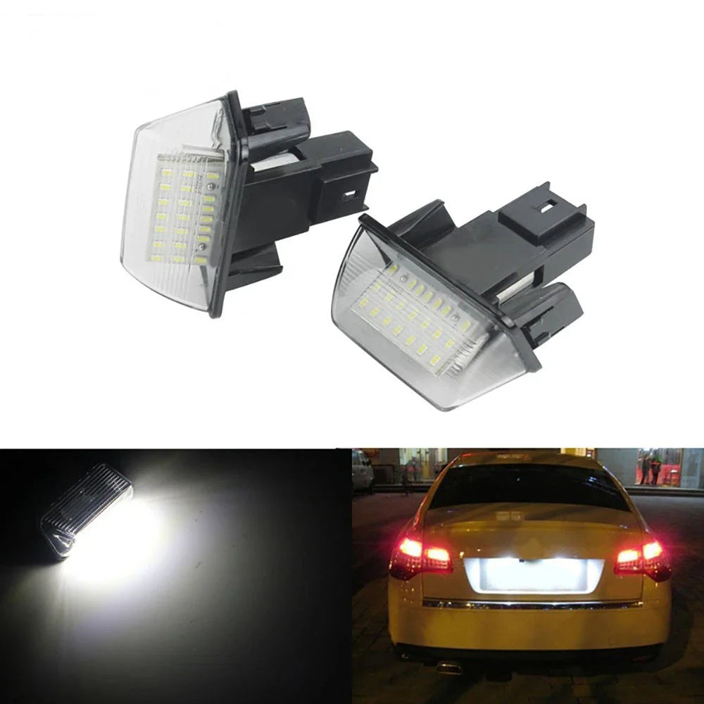 LED License Plate Lamps for Peugeot 206 207 306 307 Citroen C3 C4 C5 (2000-2010)