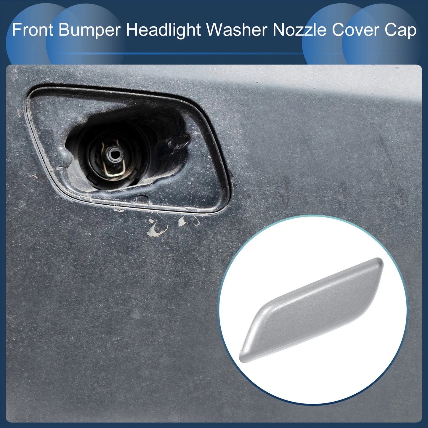 Front Left Washer Nozzle Cover Cap for Honda Accord (2011–2013) Silver Tone