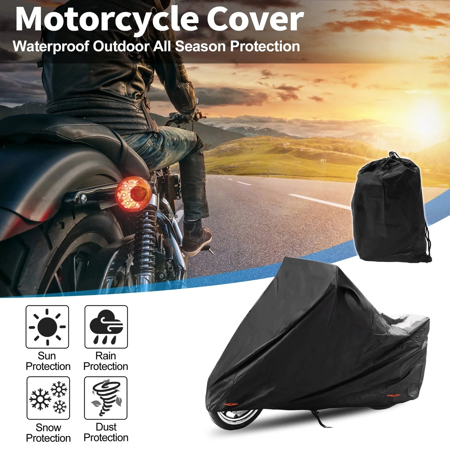 Motorcycle Cover 301D-PU Black for Honda CT125 Hunter Cub (2020-2023)