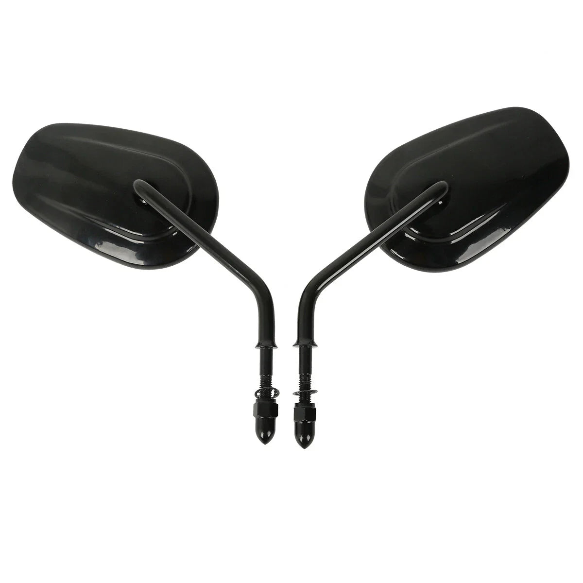 Vivid Black Rear View Mirrors for Harley Touring Sportster 883 1200 Softail
